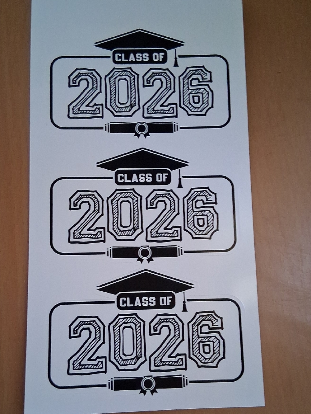 Class of 2026 Sticker Sheet - Black and White Graduation Decals